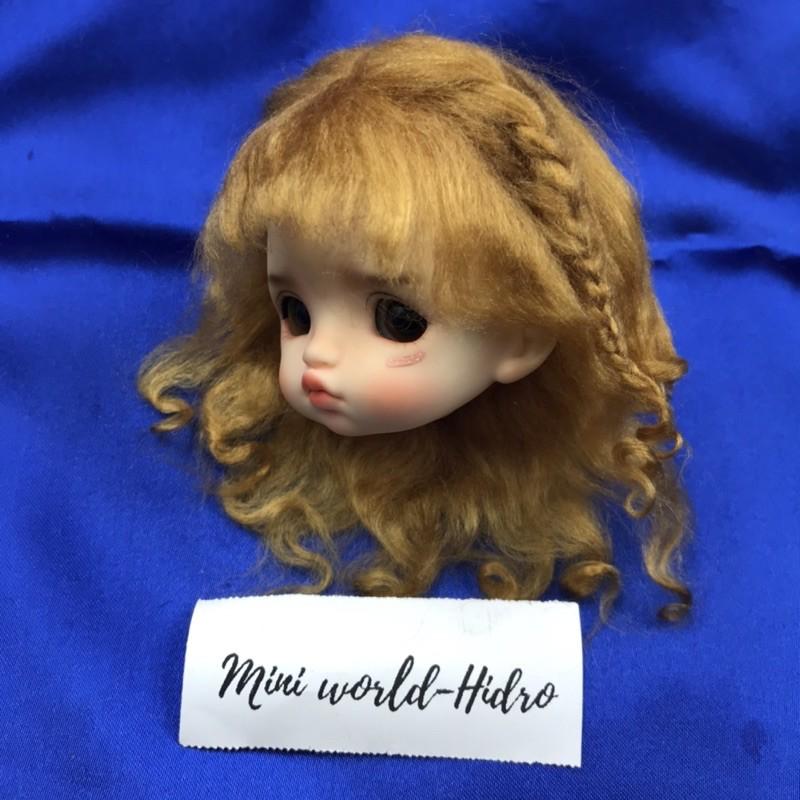 Wig len Tóc giả dành cho búp bê BJD Size 1/8, Baboliy, Amy handmade.