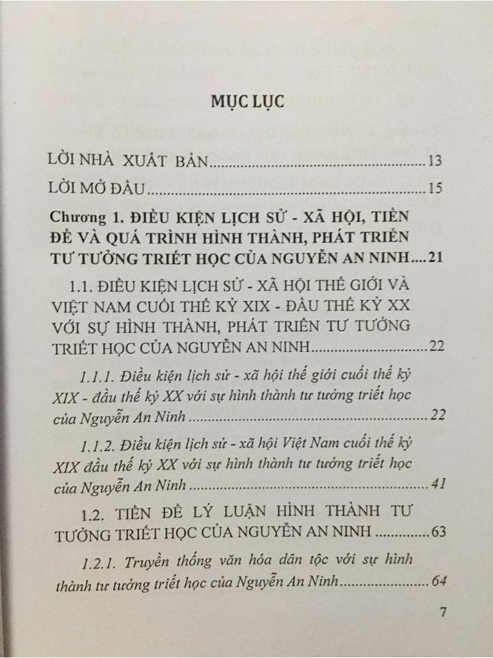 TƯ TƯỞNG TRIẾT HỌC CỦA NGUYỄN AN NINH - TS. Cao Xuân Long - Sách chuyên khảo -