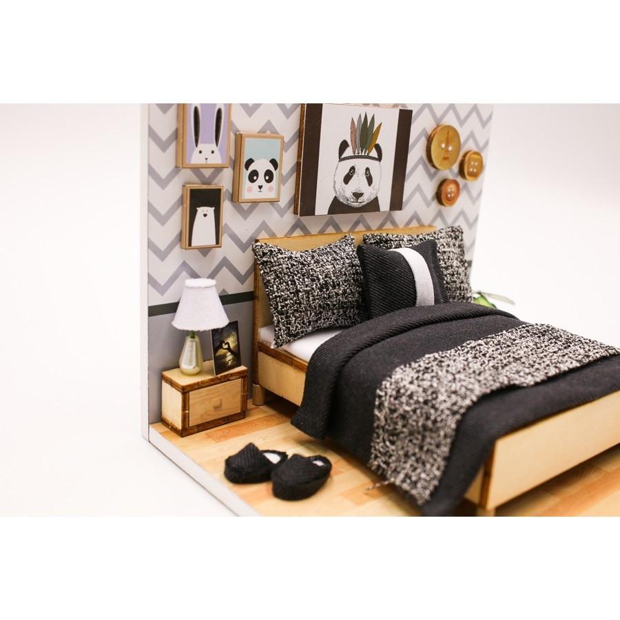 Mô Hình Gỗ Handmade Thế Giới Tí Hon - Phòng Ngủ Panda - PR01
