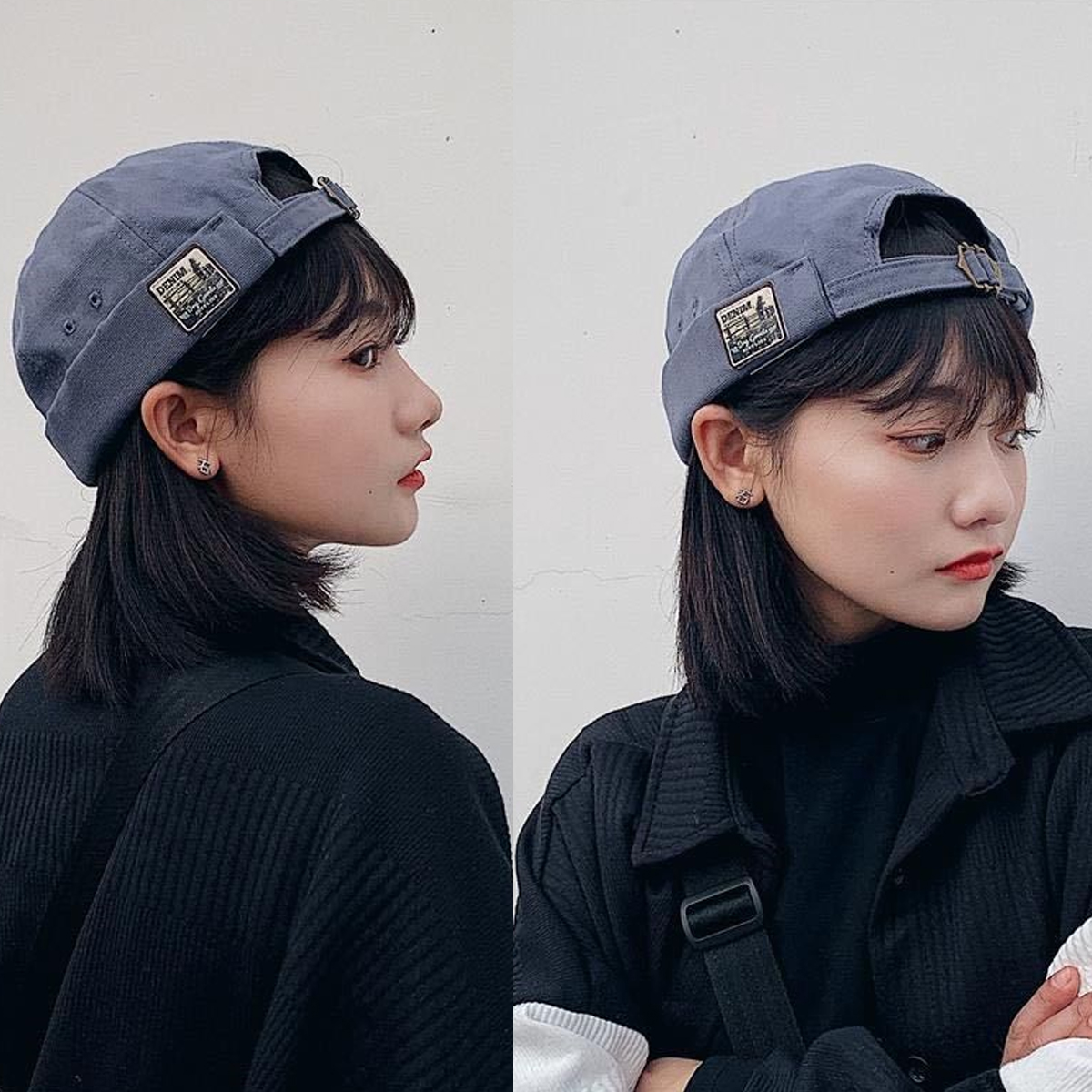 Mũ tròn thời trang nam nữ, phong cách Retro , nón tròn họa sỹ đường phố