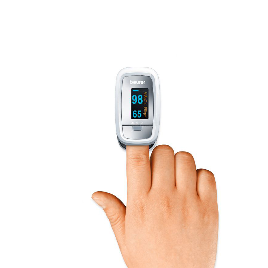 Máy Đo Nồng Độ Oxy Trong Máu Và Nhịp Tim Beurer PO30 | Màn Hình LCD , Chức Năng Dải Sóng Điện Tim Đồ