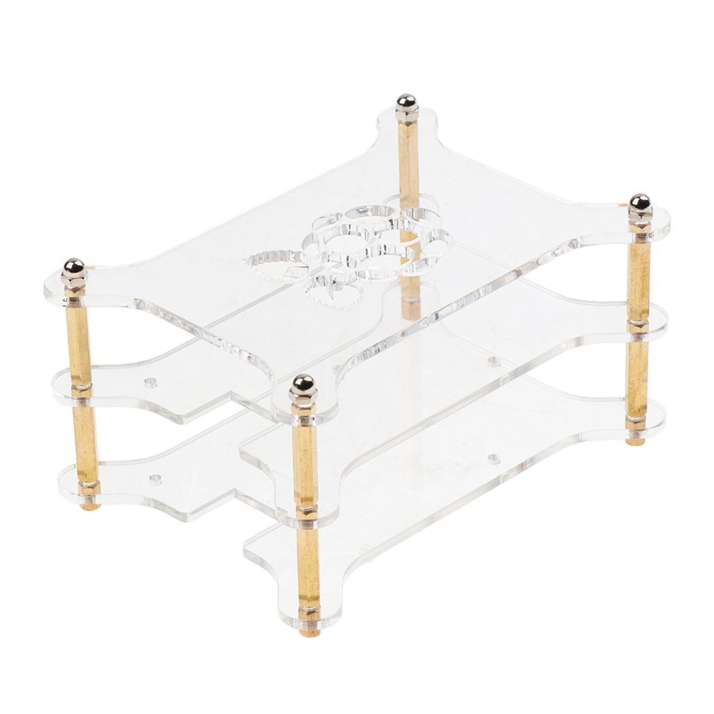 4Set Clear Acrylic Cluster Case 2 Layer Shelf Stack For Raspberry Pi 3/2