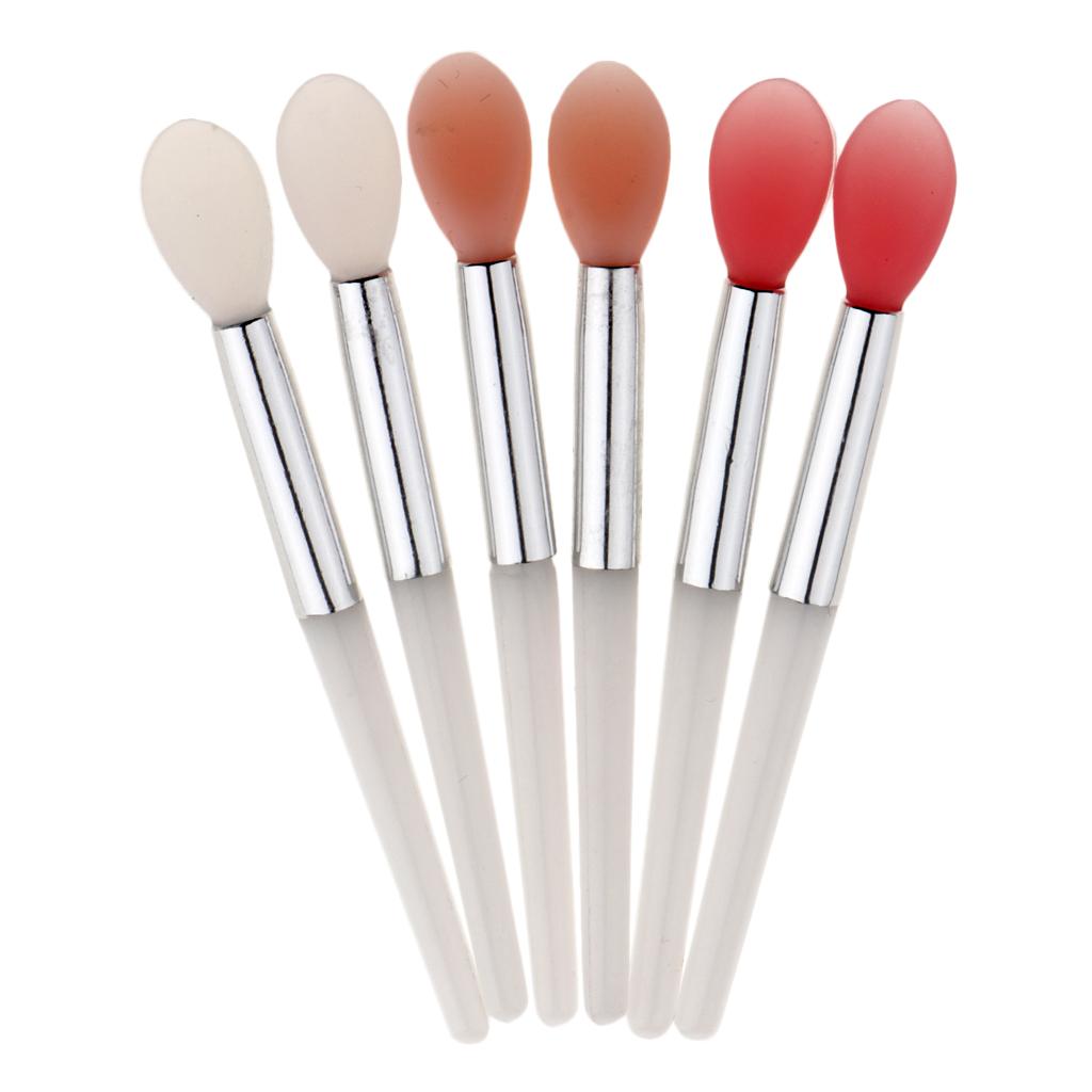 6 Pieces Soft Silicone Makeup Brushes Set Lip Cream Balm Oil Cosmetic Tools