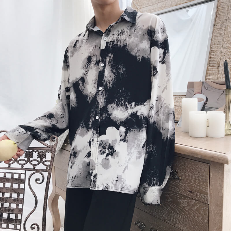 Áo sơ mi nam, phong cách cá tính, phong cách Hàn Quốc, kiểu dáng rộng rãi TA243