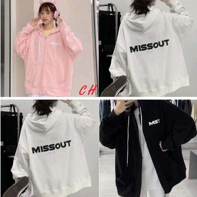 ♕Áo khoác in chữ MISSOUT lưng CH11