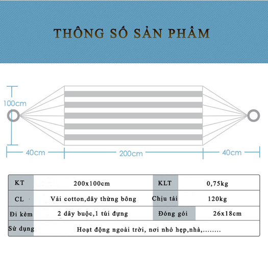 Võng cột dây cho những chuyến dã ngoại ngoài trời