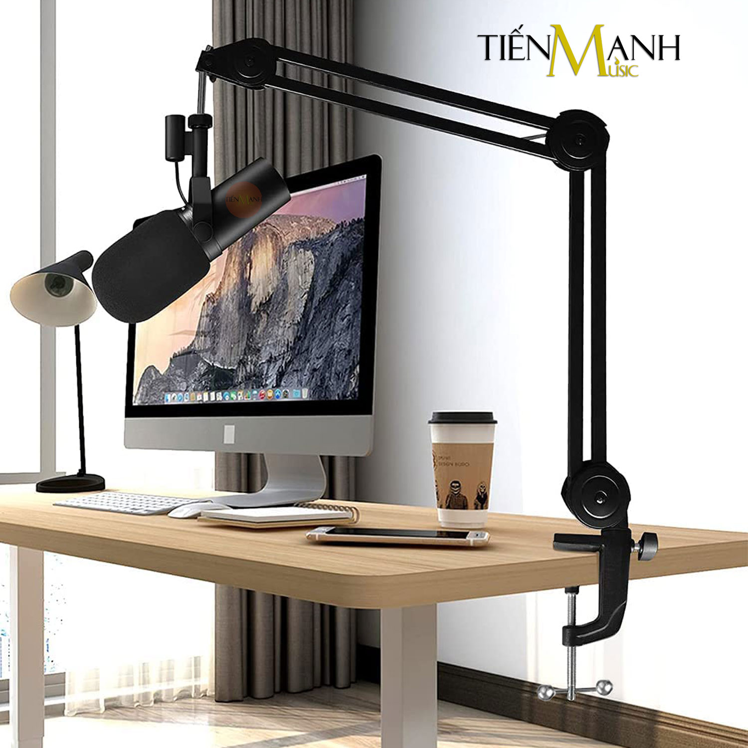 Chân Micro Kẹp Bàn Arm DRMIC NB46 (Chuyên Nghiệp) - Giá đỡ đế Mic Stand Dr.MIC NB-46 Microphone Thu Âm LiveStream Hàng Chính Hãng - Kèm Móng Gẩy DreamMaker