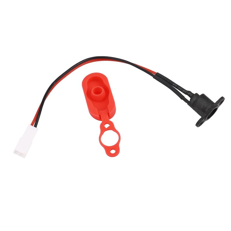 Nắp lỗ sạc xe tay ga điện có cáp sạc Cổng sạc Vỏ nhựa chống nước cho xe tay ga Xiaomi Mijia M365 Màu sắc: Đen