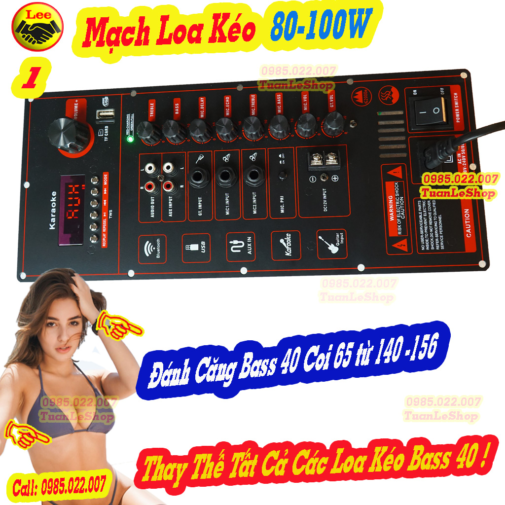 MẠCH LOA KÉO BASS 40 COI 65 TỪ 140 OR 156 100W KÍCH THƯỚC 35x15 x6 cm – MẠCH LOA KÉO BASS 30,40