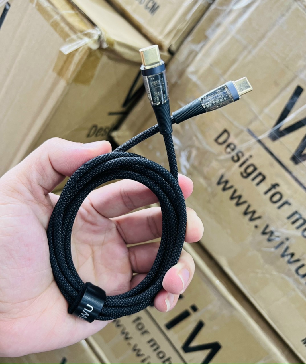 Cáp Wiwu Data Cable TM02 USB C to USB C Dành Cho Điện Thoại, Máy Tính Xách Tay, Máy Tính Bảng Hỗ Trợ Sạc Cực Nhanh 100W - Hàng Chính Hãng