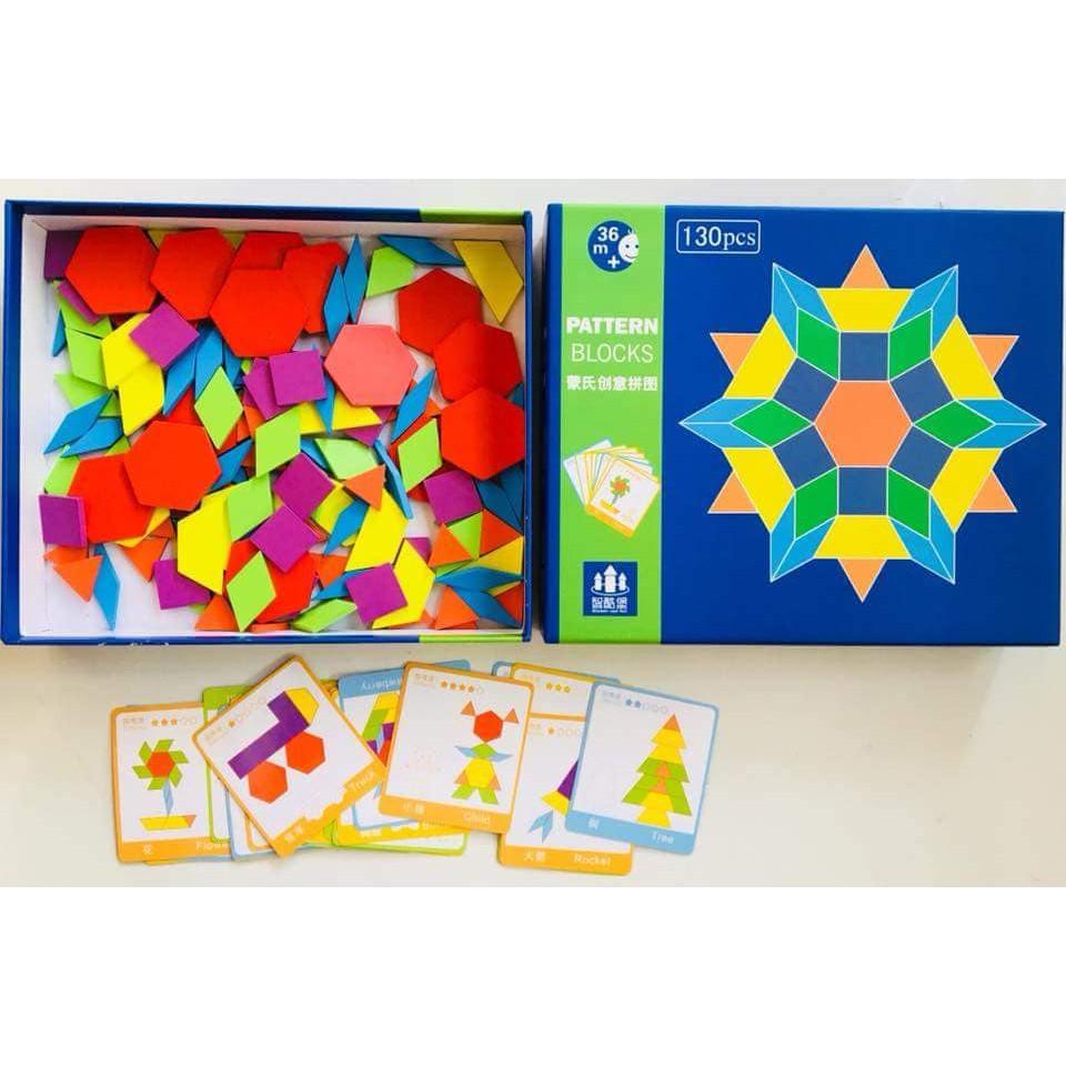 Ghép hình sáng tạo pattern block 130 chi tiết