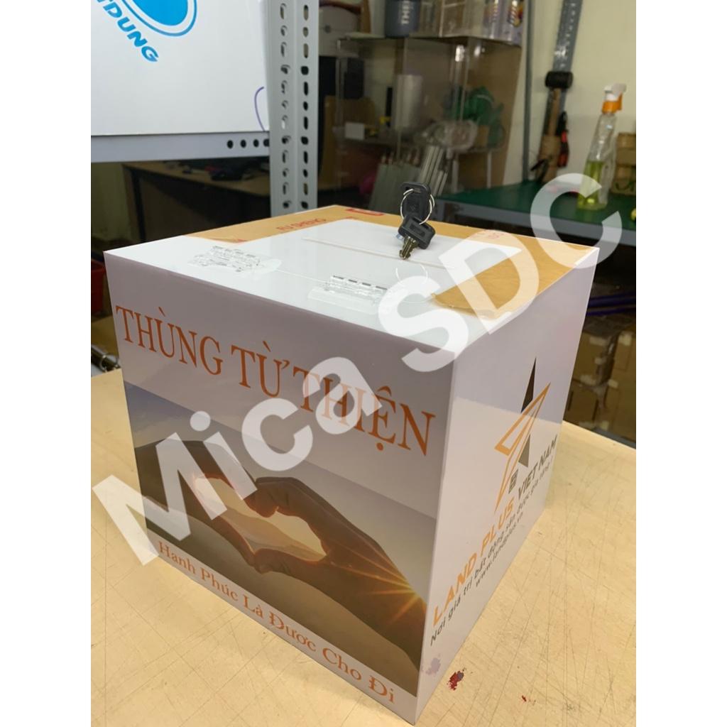 Thùng Từ Thiện - Hòm Thư Góp Ý Bằng Mica