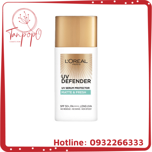 Kem Chống Nắng Mịn Nhẹ Kiềm Dầu L'Oreal Paris UV Defender Matte &amp; Fresh 50ml