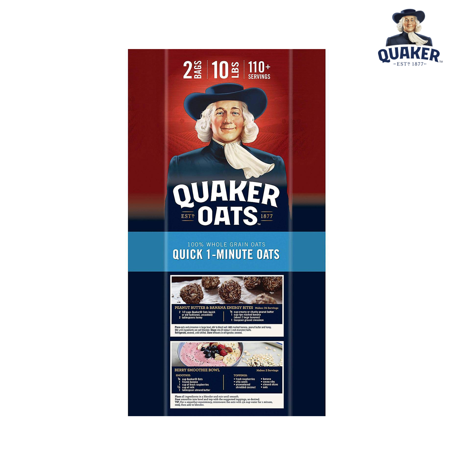 Yến Mạch Quaker Oats Quick - 1 Minute 4,52kg (Dạng Hạt Cán Vỡ) - Thực phẩm ăn kiêng hỗ trợ giảm cân tốt cho sức khỏe