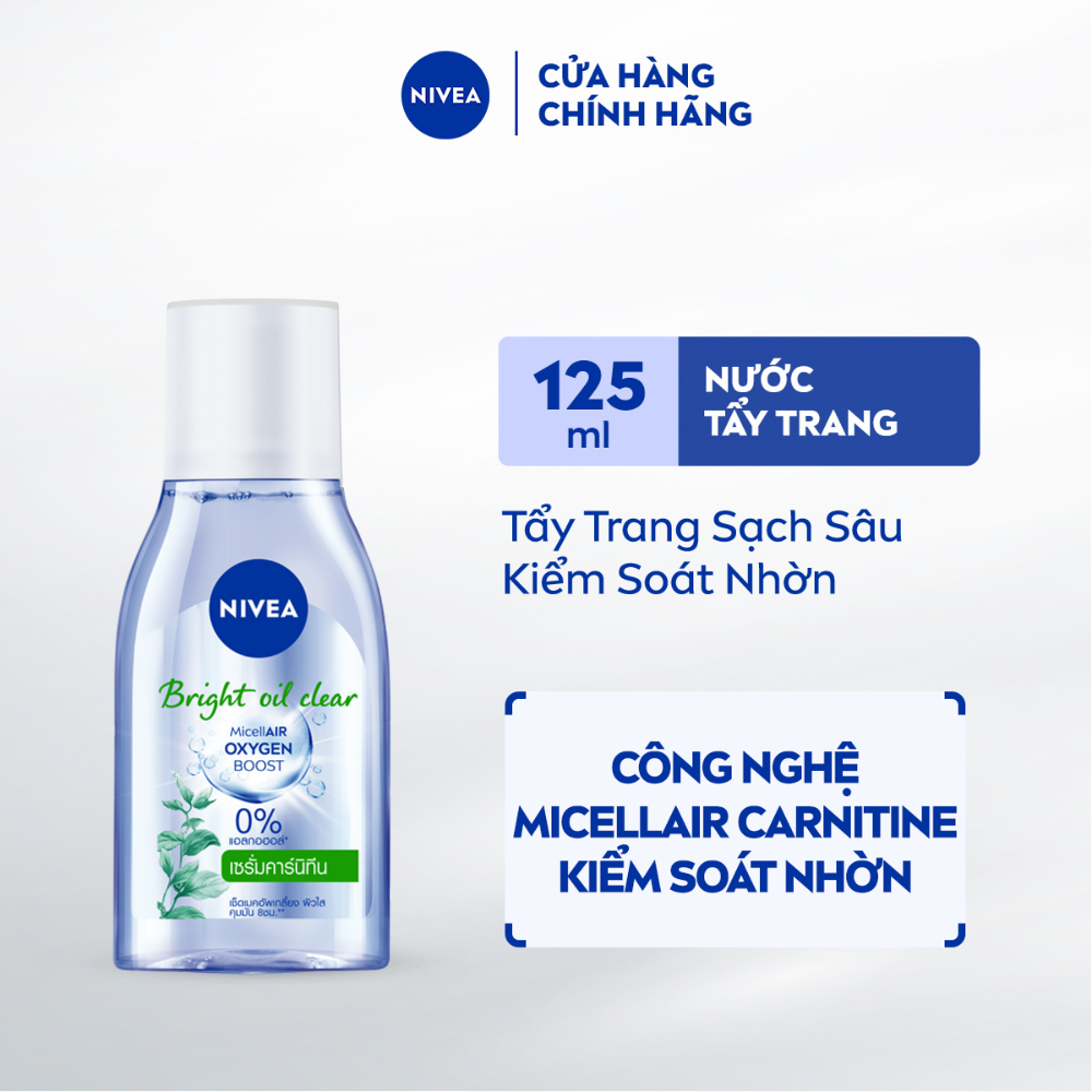 Nước tẩy trang Nivea cho da nhờn White oil control Makeup Clear Micellar Water (125ml) - 86610