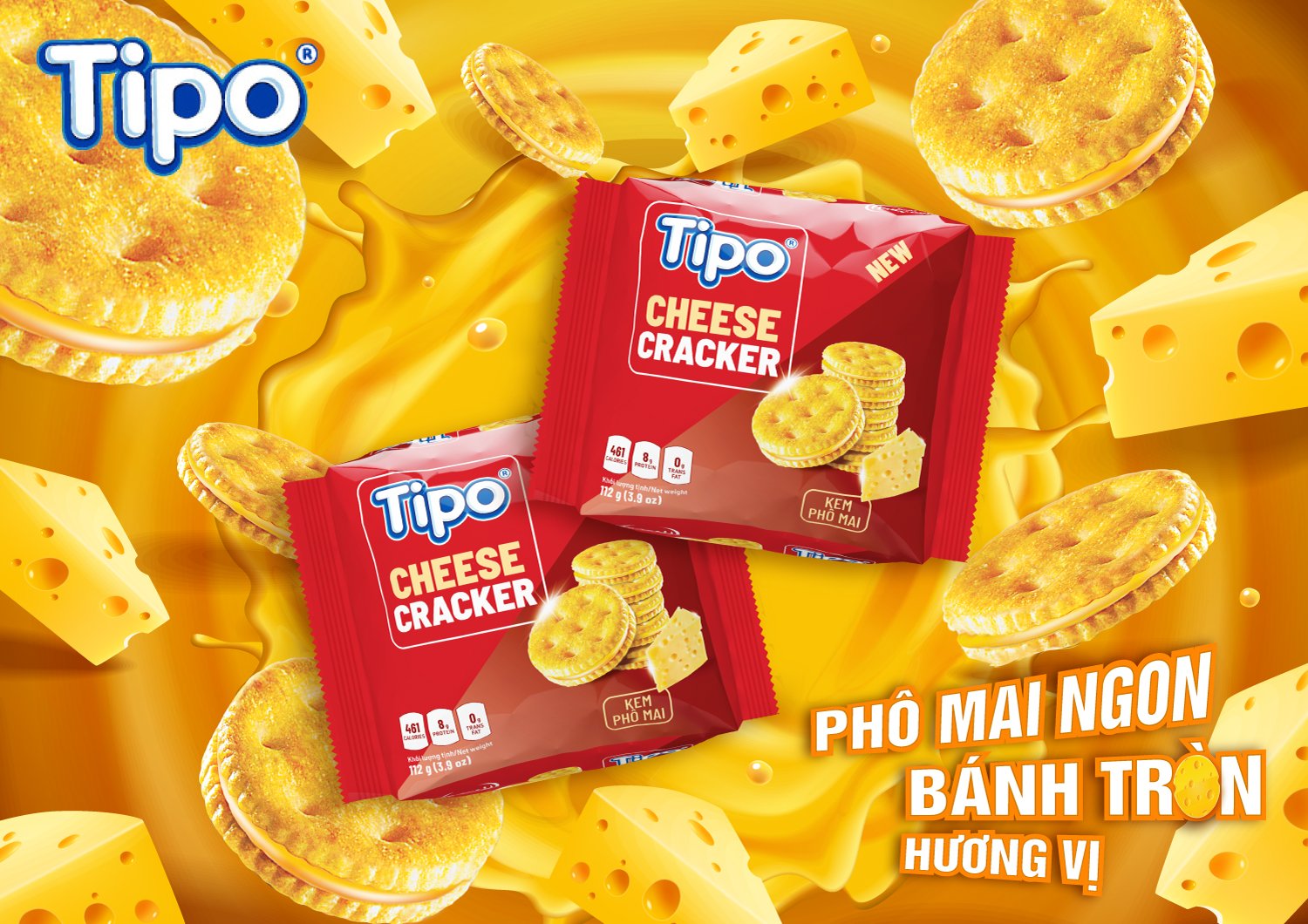 Bánh Tipo cracker phô mai 112g