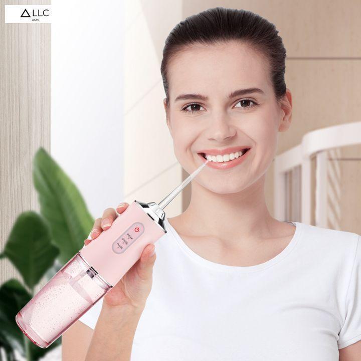 Máy tăm nước vệ sinh răng miệng cực sạch công nghệ Châu Âu - Máy Tăm nước siêu sạch Oral Irrigator kèm 4 đầu phun Nữ Women