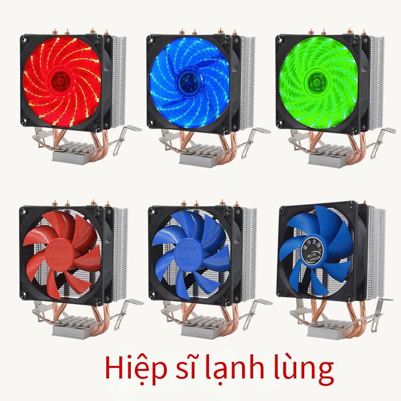 Kiểu dáng mới nhất bằng đồng nguyên chất hai ống dẫn nhiệt 9 cm Tản nhiệt CPU Quạt CPU đa nền sử dụng quạt câm