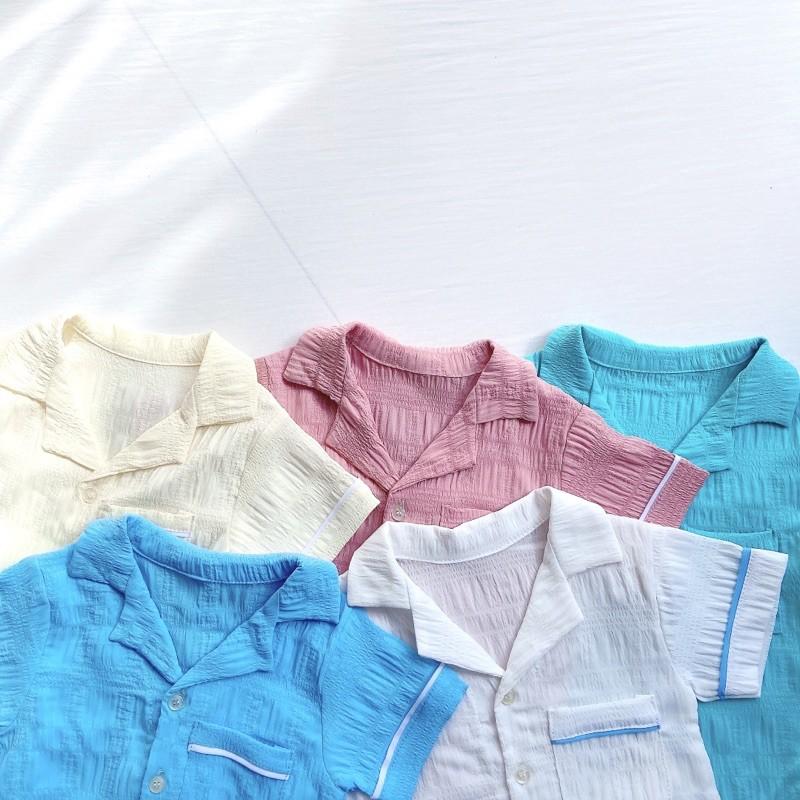 Mẫu sơ mi đũi cho bé