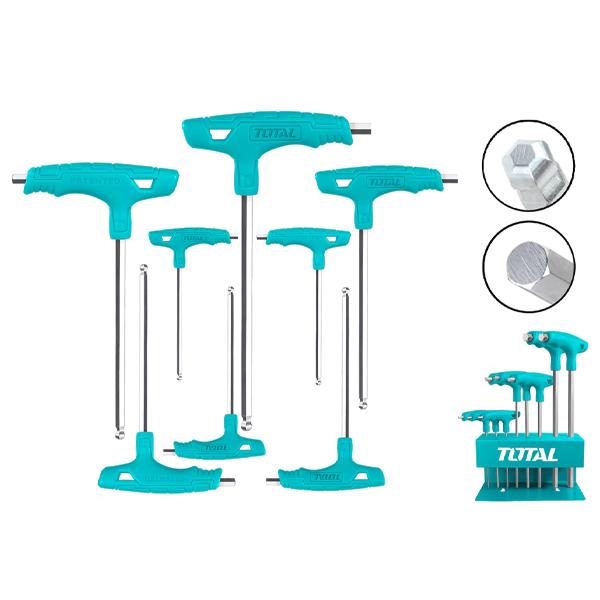 BỘ 8 CHÌA VẶN LỤC GIÁC TRÒN TAY CẦM T TOTAL THHW80826 - HÀNG CHÍNH HÃNG