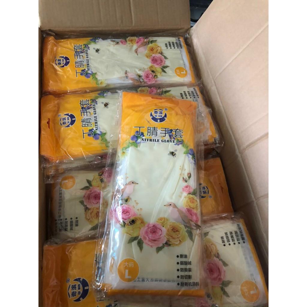 GĂNG TAY CAO SU SIÊU DAI SIÊU BỀN LOẠI DÀI - LÓT NỈ- CÓ CHUN CHỐNG TỤT HÀNG LOẠI 1