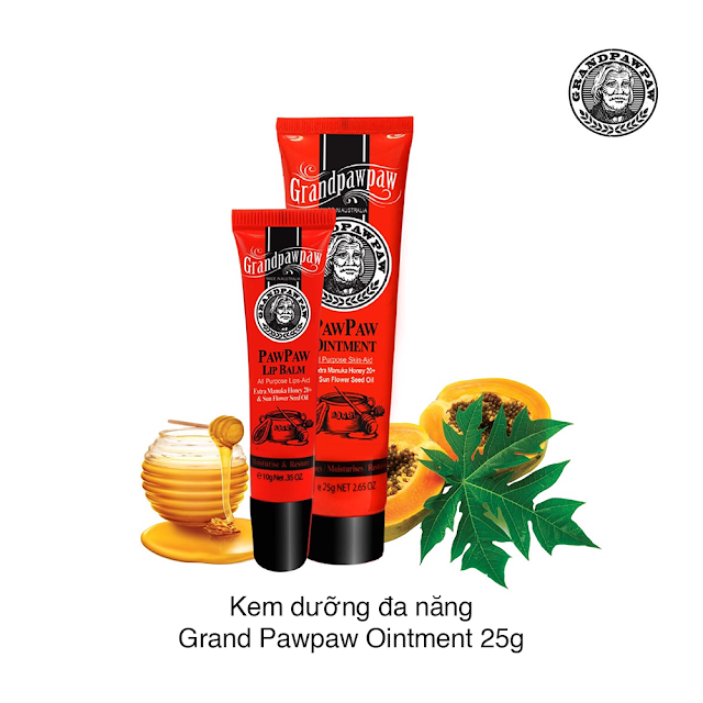 [Quà tặng không bán - Date T6/24] Kem dưỡng da đu đủ đa năng, cung cấp vitamin và khoáng chất cho da Grand Pawpaw Ointment 25g