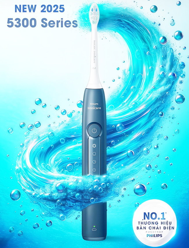 Bàn chải đánh răng điện Sonicare ProtectiveClean serial 5300 thương hiệu Hà Lan cao cấp Philips HX5181 - Hàng nhập khẩu