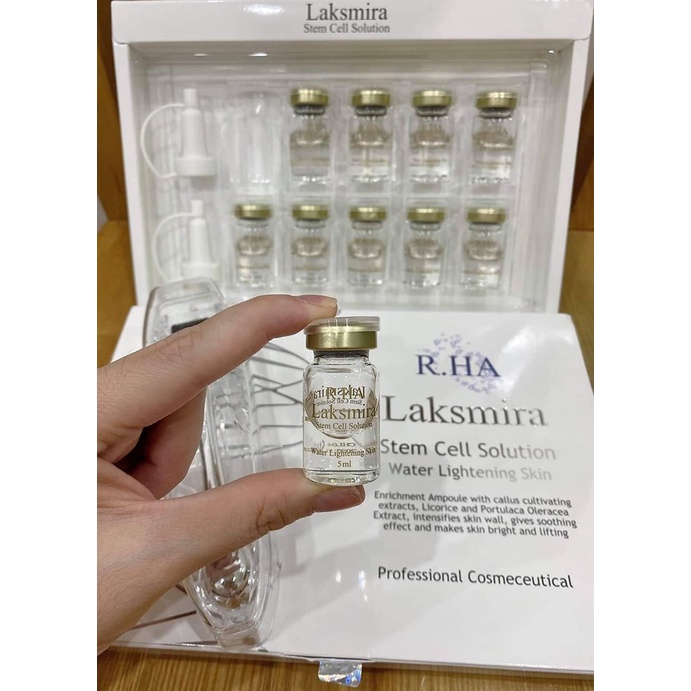 Tế Bào Gốc Laksmira 1 Hộp 10 Lọ 5ml. Phục Hồi Da Yếu Trắng Sang Căng Bóng Se Khít Lỗ Chân Lông