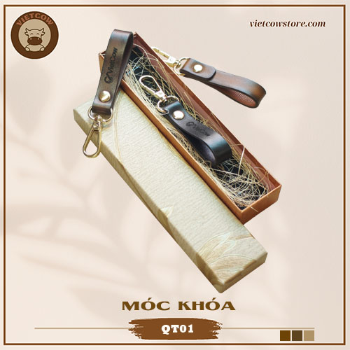 Móc Khóa Da Bò Có Inlogo, Móc Khóa Da Bò Thời Trang_VietCow_QT01