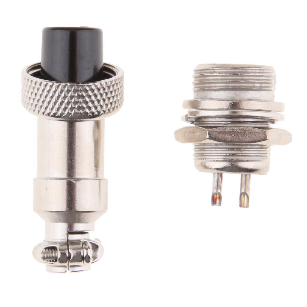 2X Pair GX12 2Pins Waterproof Male Female Panel Metal Aviation Wire Connector