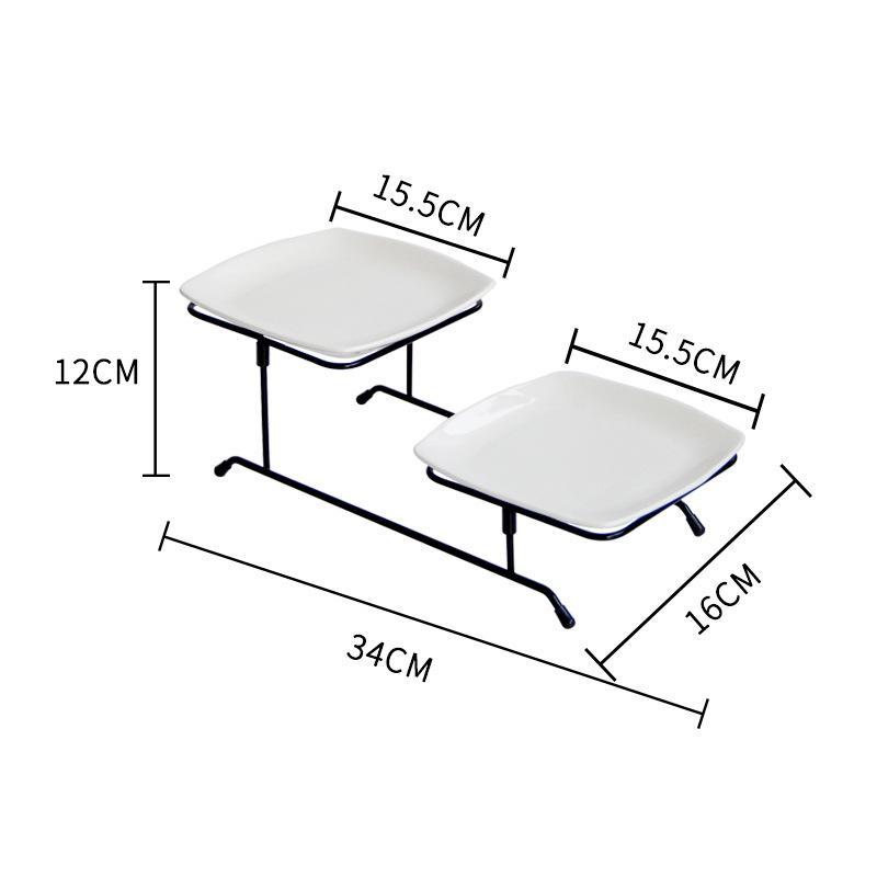 2 Tier Serving Stand Snack Display Tray Fruit Tray for Home Decor White