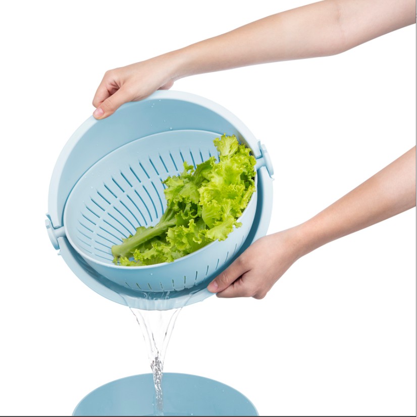 Bộ Thau Rỗ Xoay Đa Năng YoKo Xuất Nhật - Chất Liệu Nhựa Nguyên Sinh Cao Cấp An Toàn Cho Sức Khỏe - Chính Hãng