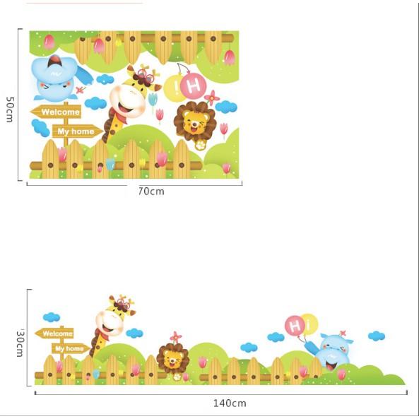 Decal trang trí tường - Hàng Rào Sư Tử mẫu 02