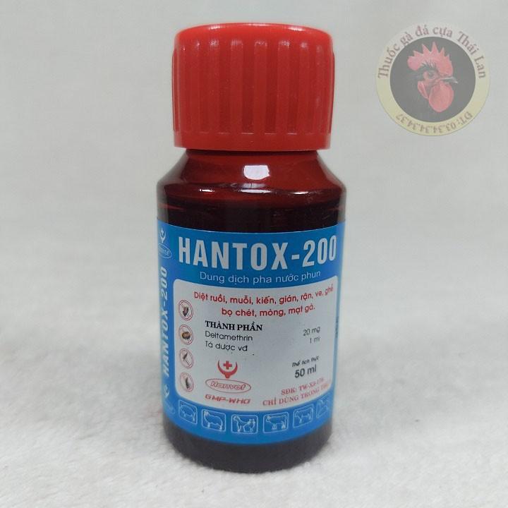HANTOX - diệt ruồi - muỗi - kiến - gián - ve - rận - bọ chét - mòng - mạt gà - 1 lọ / 50 ml