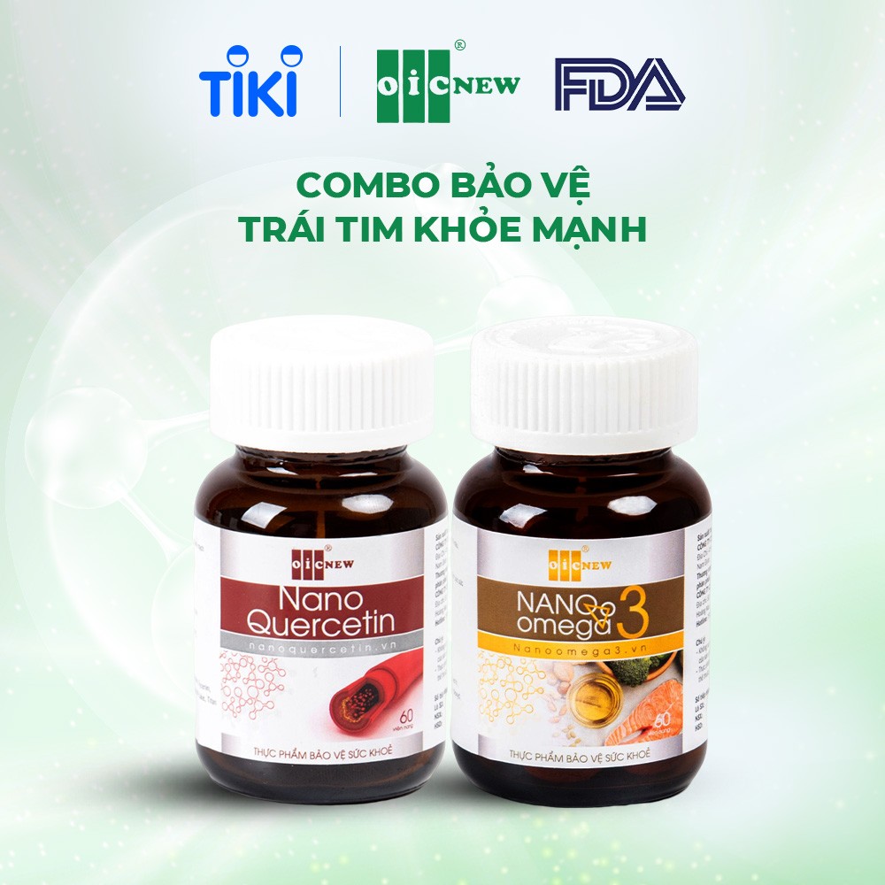 Combo Bảo Vệ Trái Tim Khỏe Mạnh Viên Uống OIC New Nano Omega3 Và Nano Quercetin