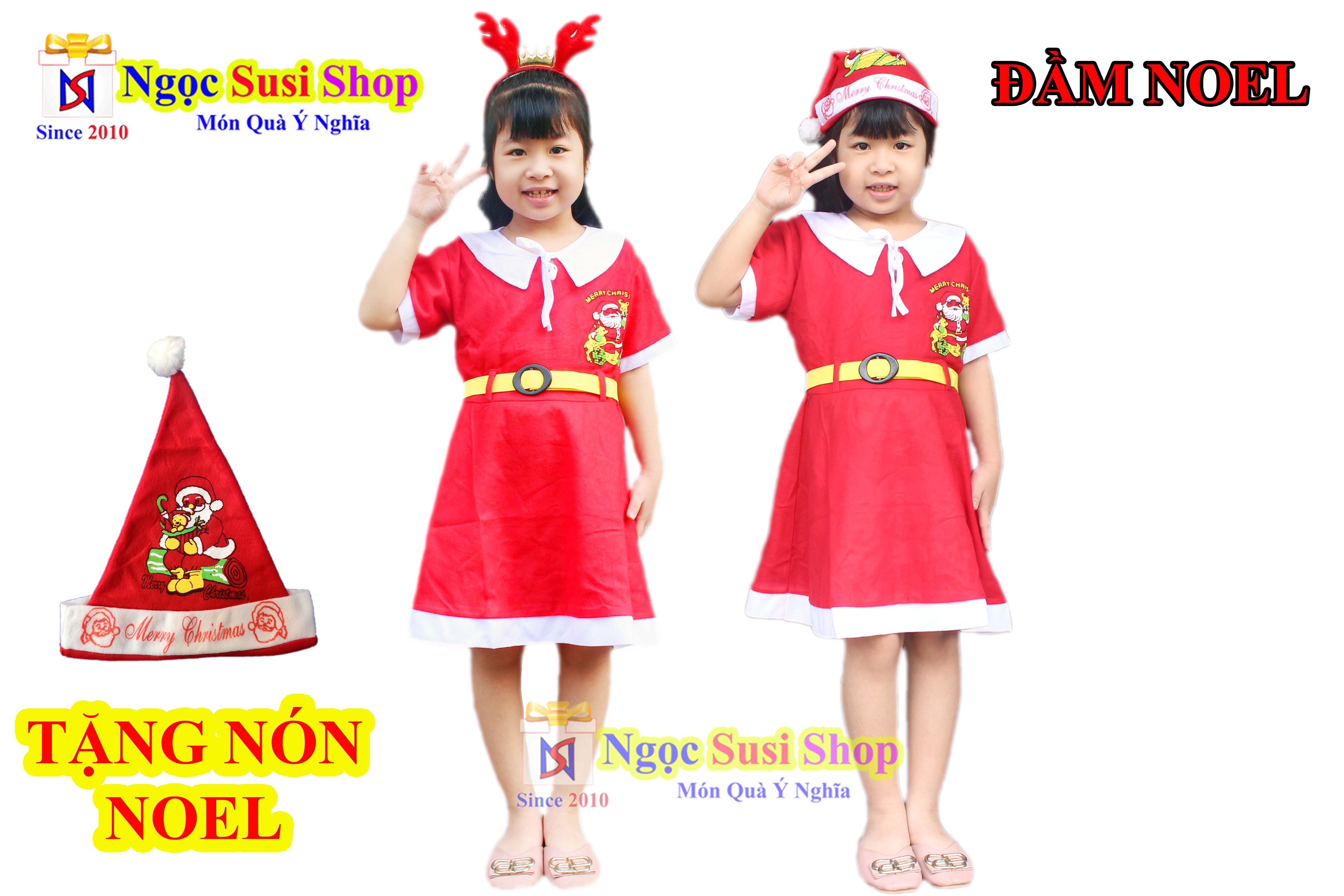 ĐẦM NOEL CHO BÉ GÁI SIÊU XINH - VẢI NỈ