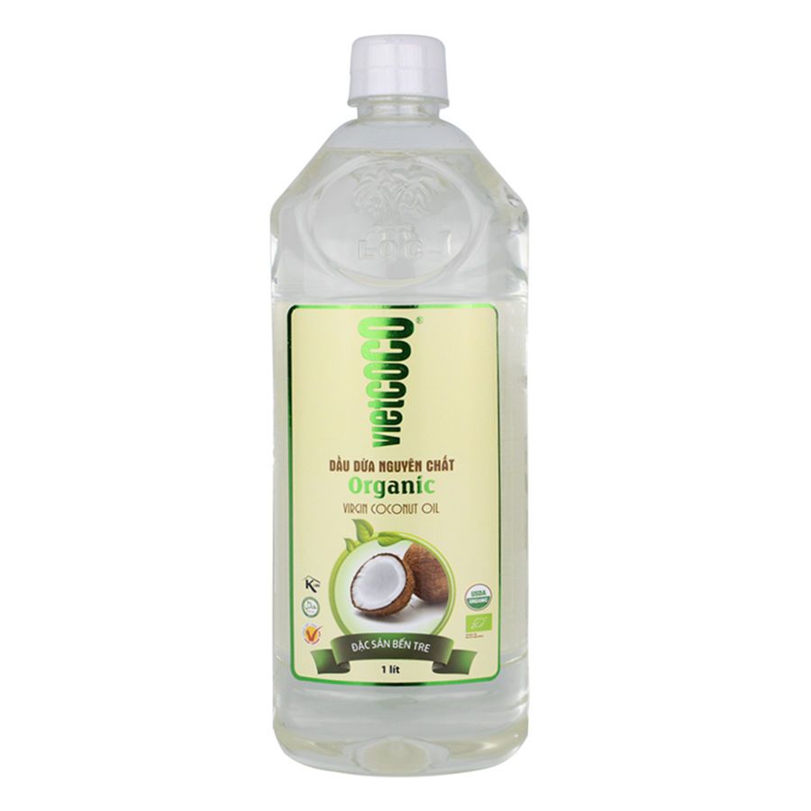 Dầu dừa nguyên chất Organic Vietcoco chai pet 1000ml