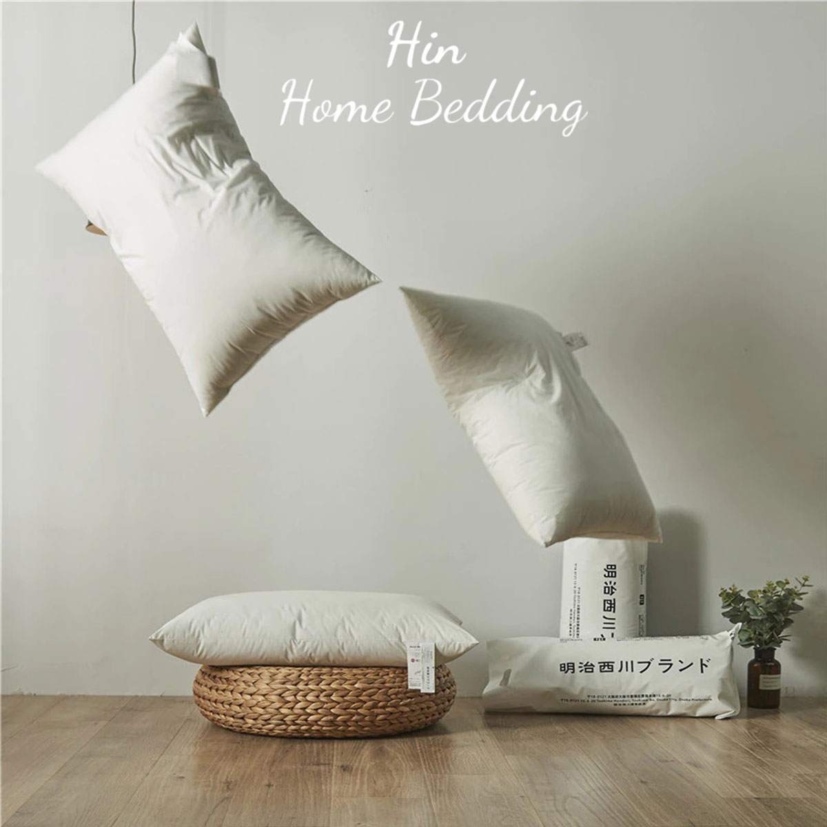 Gối Khách Sạn 50x70cm Hin Home Bedding Gối Ngủ Ruột Gối Lông Vũ Nhân Tạo Cao Cấp Gối Nhật Bản