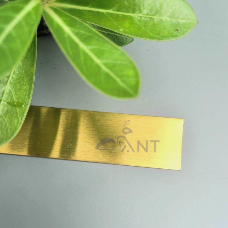 La cuộn inox vàng xước, Nẹp trang trí la inox dán tường 1cm - 3cm, giá 1m