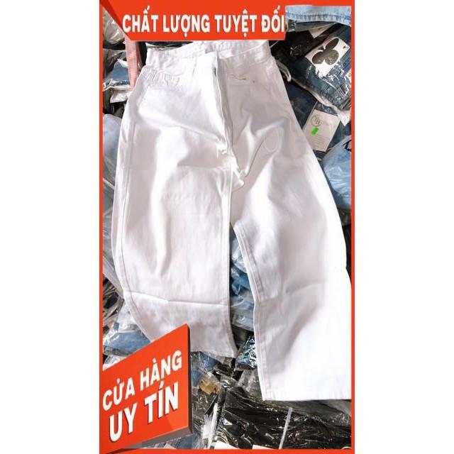 Quần ống rộng jeans trắng vải đẹp - ảnh thật shop chụp