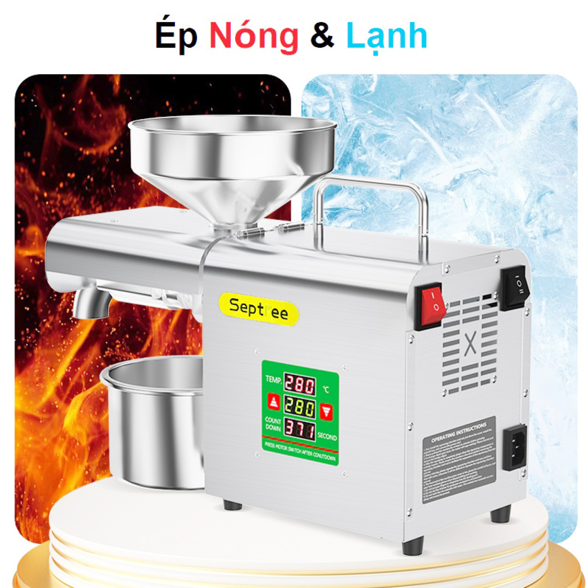 Máy ép dầu ăn thực vật dùng trong gia đình thương hiệu Septree X3 - Công suất 800W - Hàng chính hãng (BH 12 THÁNG)