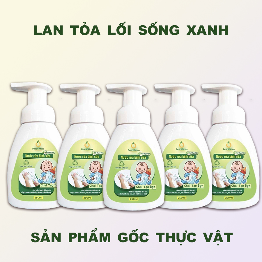 RBS2 Combo 5 nước rửa bình sữa Gốc Thực Vật Peace Mass (Thuộc nhóm Sản phẩm Lành tính / Sinh học)
