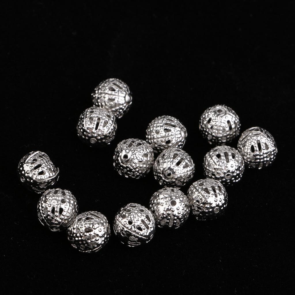 2x 100 Pieces 8mm Round Metal Beads Spacer Beads Beads Jewelry DIY Crafts