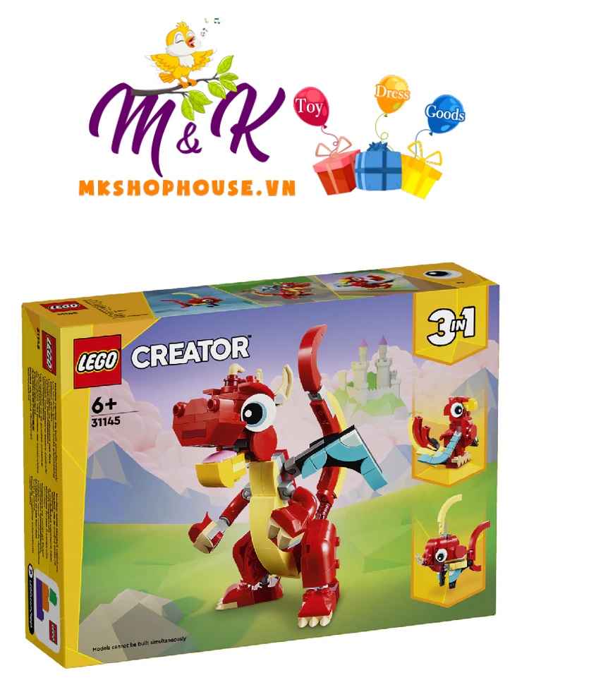 LEGO CREATOR 31145 Đồ chơi lắp ráp Rồng đỏ may mắn (149 chi tiết)