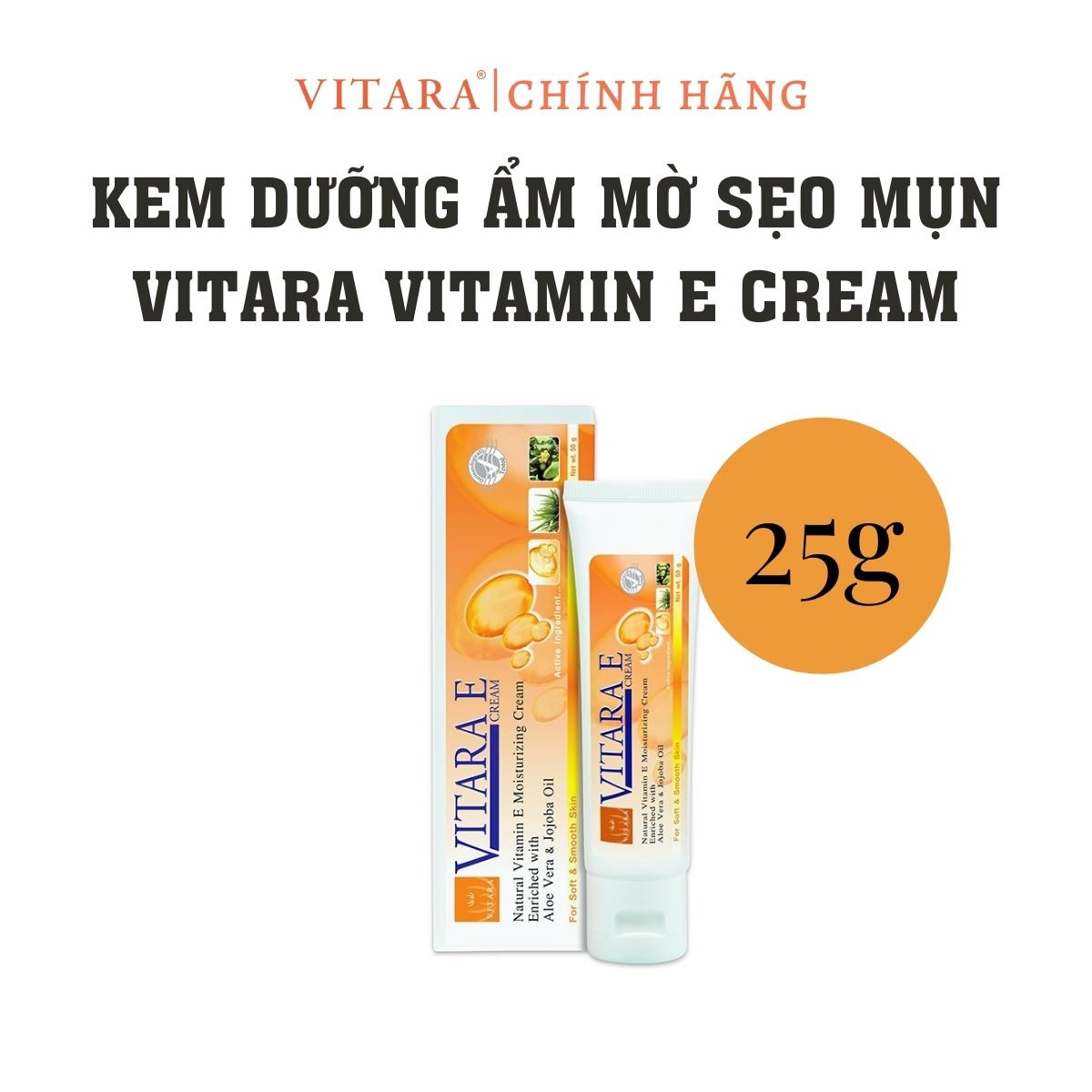 Kem dưỡng ẩm Vitara - E Cream se khít lỗ chân lông, mờ sẹo mụn, cải thiện độ đàn hồi cho da 25g