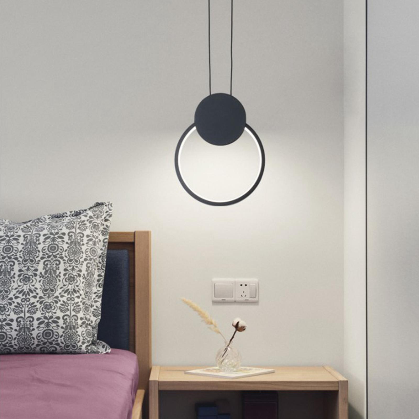 Pendant Lighting, Pendant Light,Black Finish Pendant lamp,Ceiling Hanging Light for Bedroom Bedside, Kitchen Island, Dining Room, Cafe, Bar