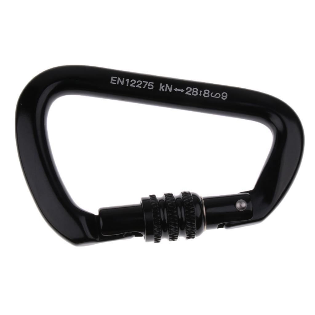 28KN Aluminum Screw Locking Carabiner + Aluminum Alloy Figure 8 Descender Climbing Hardware
