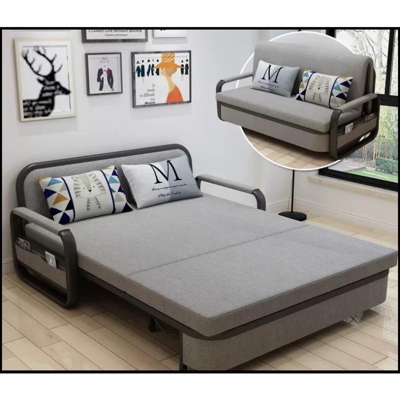 Giường Sofa Gấp Gọn Thành Ghế Sofa. Sofa Giường Đa Năng KT 1m28 x 1m9 Tặng Kèm 2 Gối