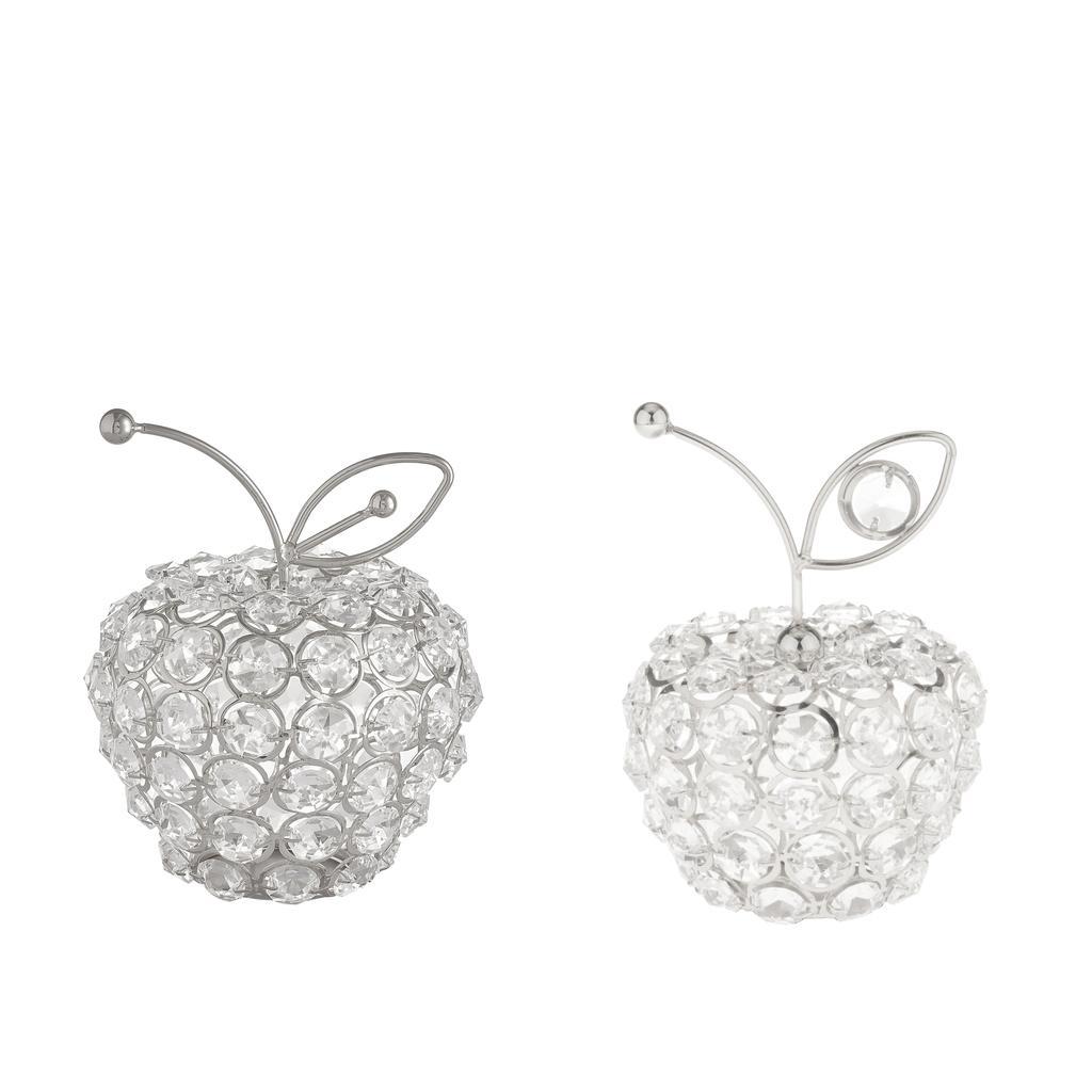 2x Modern Sparkling Crystal Glass Fruit Ornaments Figurine Home Decor Gifts