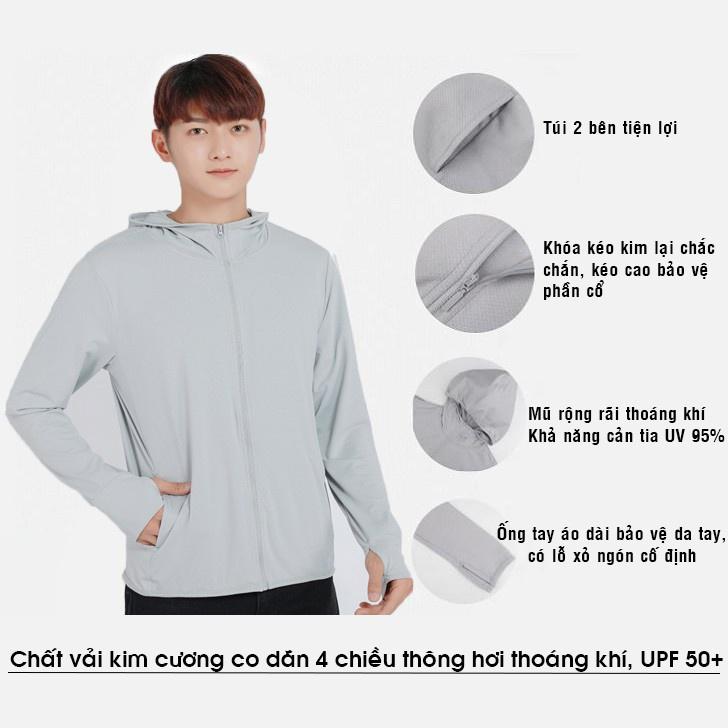 ÁO CHỐNG NẮNG THÔNG HƠI NAM, KIỂU DÁNG THỂ THAO BO ỐNG